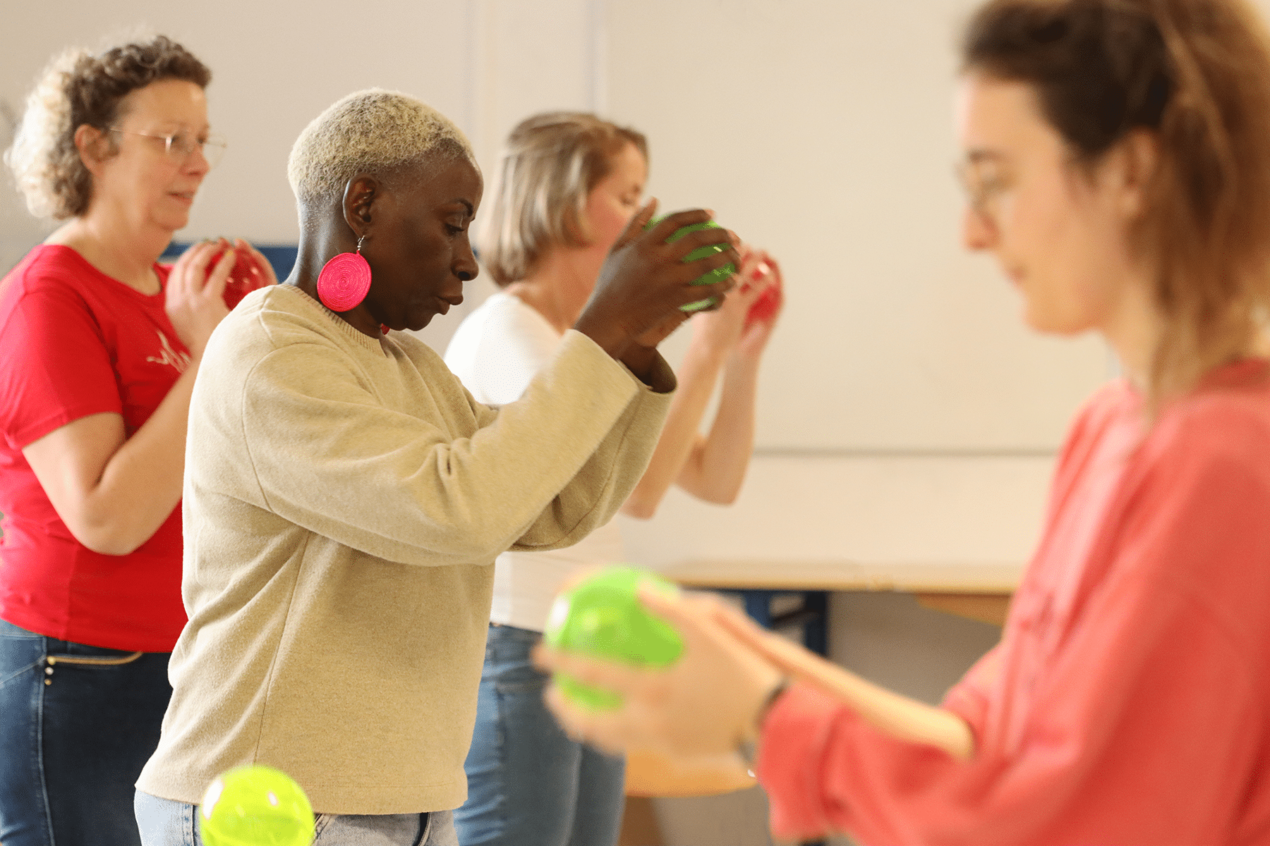 Musique pour Brain Ball, ici des femmes pratiquant en rythme les exercices