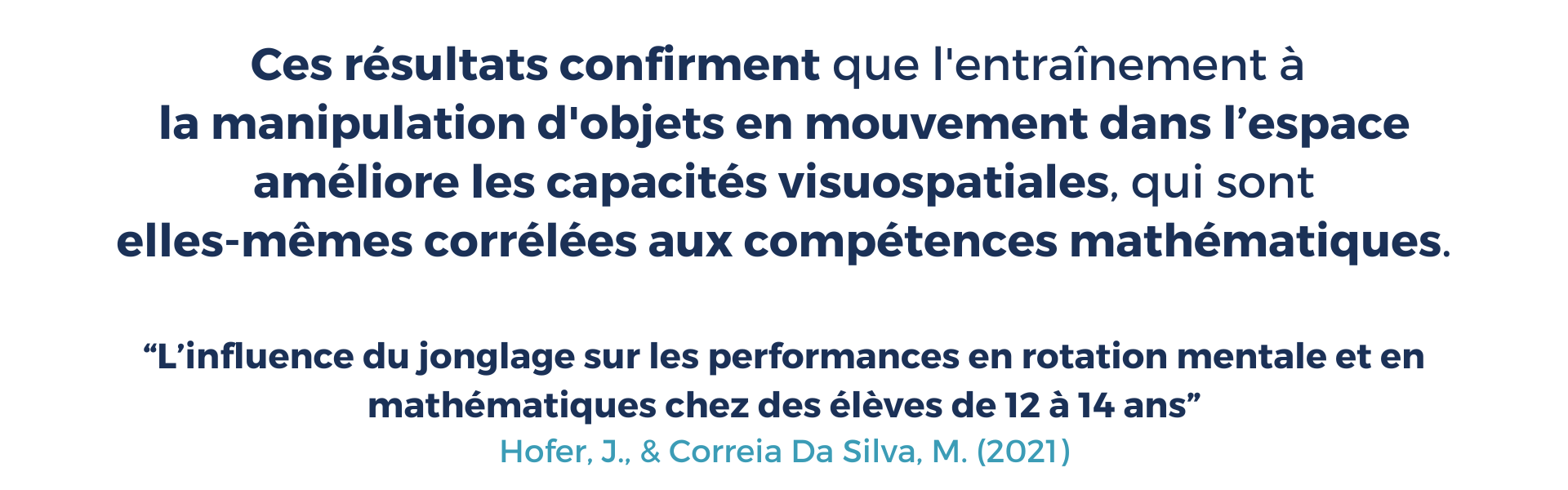 Citation : impact jonglage sur les compétences en mathématiques