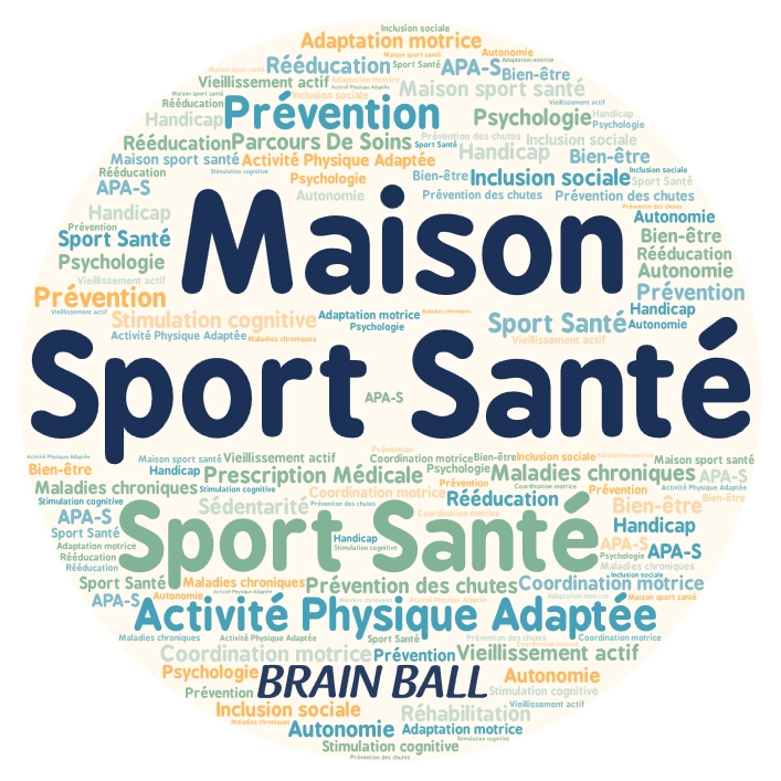 Nuage de mots autour du dispositif Maison Sport Santé