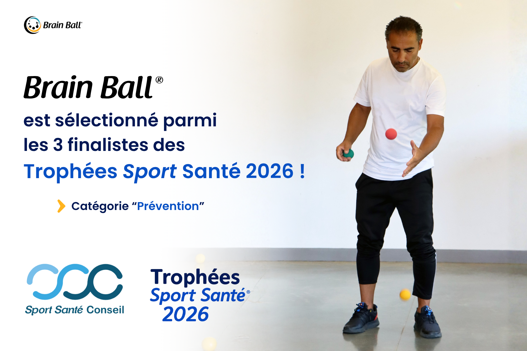 Brain Ball® sélectionné aux Trophées Sport Santé 2026 en catégorie Prévention, organisés par Sport Santé Conseil